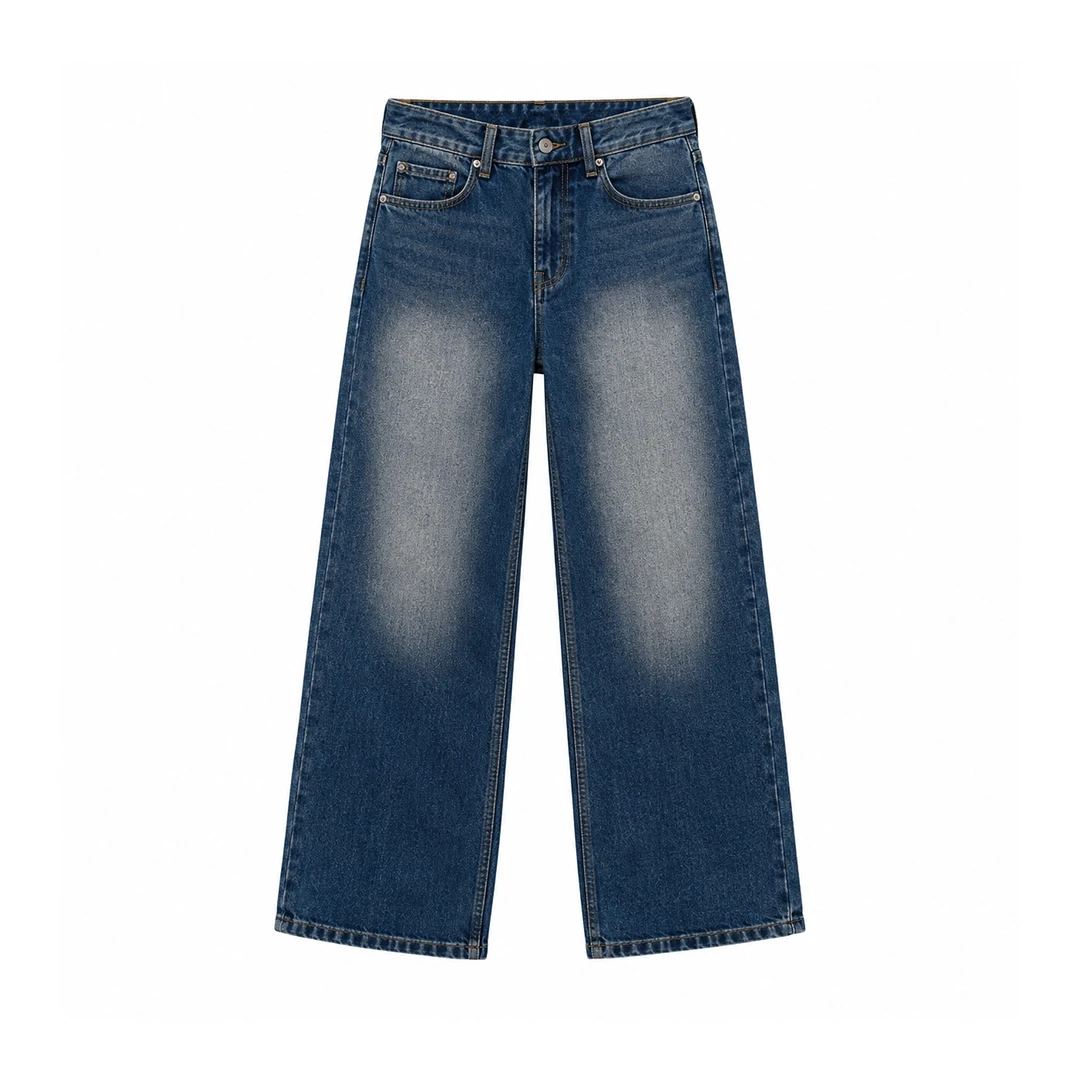 Boys Dark Blue Wide Leg Jeans