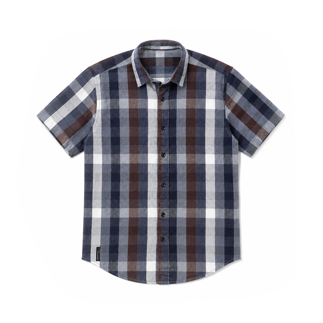 Men Checked Short Sleeve Casual Shirt